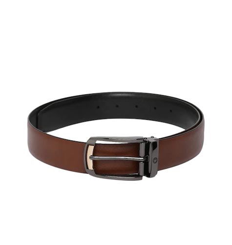 Men Brown Solid Leather Belt